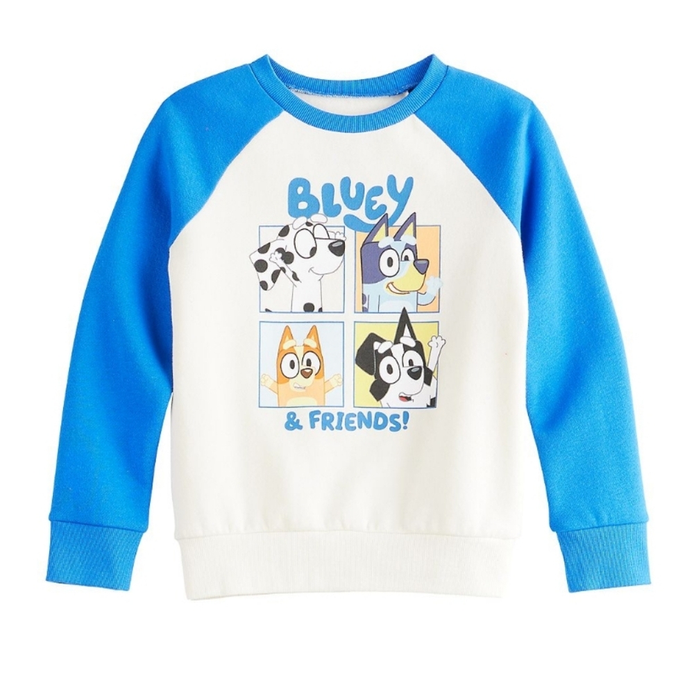 NWT Bluey Kid's Toddler Boys Graphic Crewneck Long-Sleeve Sweatshirt. Sz: 4